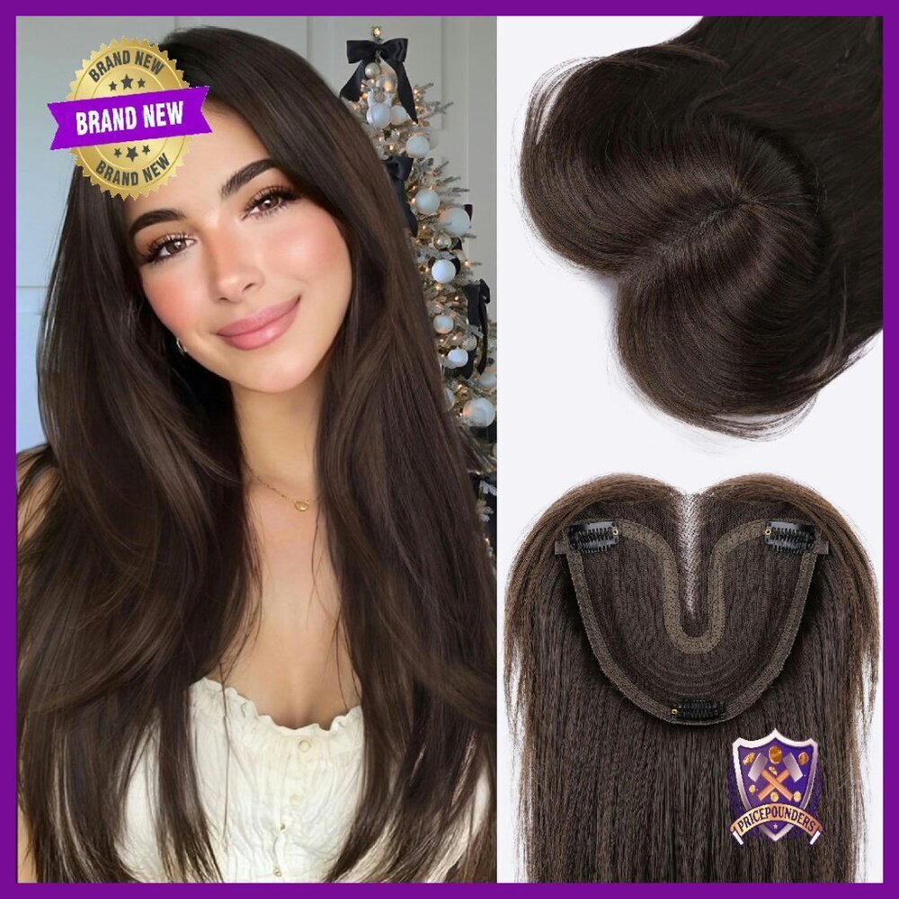 24 Inch Synthetic Clip-In Hair Topper with Adjustable Band for Volume